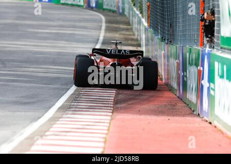 16 LECLERC Charles (mco), Scuderia Ferrari F1-75, action during the Formula 1 AWS Grand Prix du Canada 2022, 9th round of the 2022 FIA Formula One World Championship, on the Circuit Gilles Villeneuve, from June 17 to 19, 2022 in Montreal, Canada - Photo DPPI Stock Photo