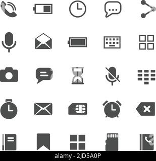 Smartphone functions web icons. Ui elements. Stock Vector