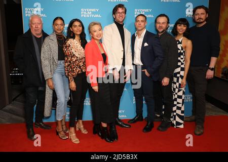 The cast and crew of the Australian film 'Mystery Island' are seen ...