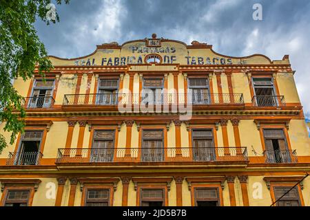 Real Fábrica de Tabacos Partagás house in Old Havana, Cuba Stock Photo