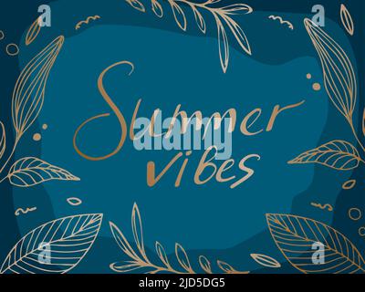 Summe vibes poster template. Leaflet design. Vector illustration Stock Vector