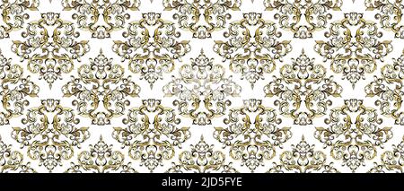 Vector damask vintage baroque ornament. Retro pattern antique style acanthus. Seamless pattern Stock Vector