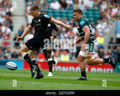 London, UK. 18 June 2022. . LONDON ENGLAND - JUNE 18 : Owen Farrell of Saracens during Gallagher English Premiership Final between Saracens against Leicester Tigers at Twickenham stadium, London on 18th June, 2022 Credit: Action Foto Sport/Alamy Live News Stock Photo