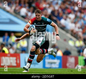London, UK. 18 June 2022. . LONDON ENGLAND - JUNE 18 : Freddie Steward of Leicester Tigers during Gallagher English Premiership Final between Saracens against Leicester Tigers at Twickenham stadium, London on 18th June, 2022 Credit: Action Foto Sport/Alamy Live News Stock Photo