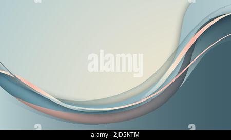 Abstract background banner template design blue and pink wave lines. Vector illustration Stock Vector