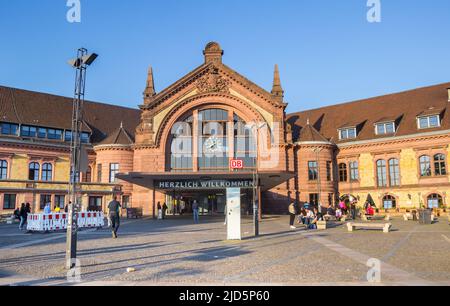 Front of the historic railway station in Osnabruck, Germany Stock Photo