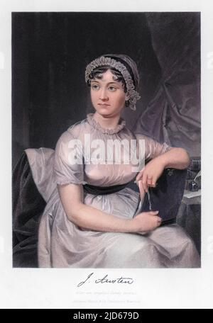 JANE AUSTEN (1775 - 1817), English novelist. Colourised version of : 10015447 Stock Photo
