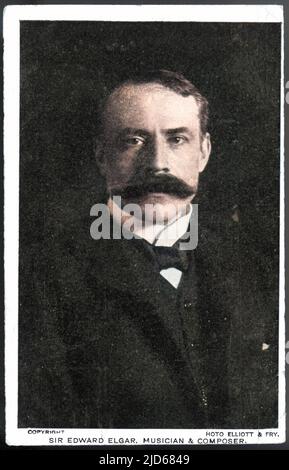 Edward Elgar (1857-1934) English composer Colourised version of : 10051511 Stock Photo