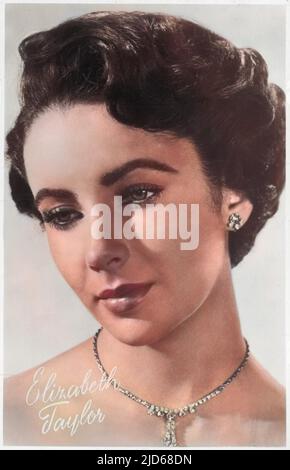Elizabeth Taylor (1932 - 2011), British-born actress, star of numerous American films Colourised version of : 10088597 Stock Photo