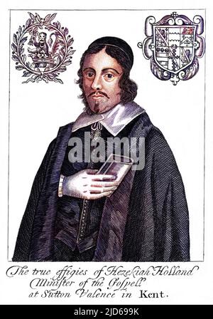 HEZEKIAH HOLLAND (1638 - 1661), Puritan churchman, minister at Sutton Valence, Kent. Colourised version of : 10161054 Stock Photo