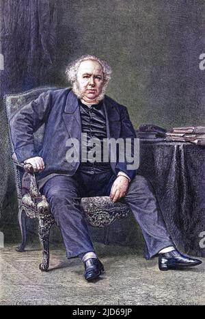 JULES GABRIEL JANIN French journalist, novelist, dramatic critic and theatre historian. Colourised version of : 10161802       Date: 1804 - 1874 Stock Photo