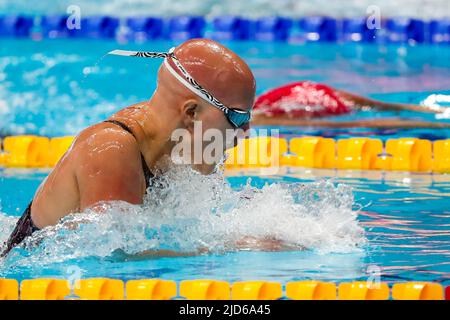 Leah Hayes of the United States competes in the Women 200m Medley final