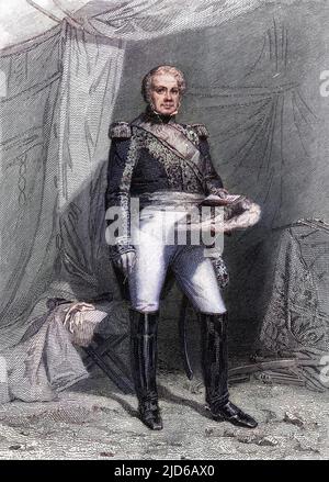 NICOLAS JOSEPH, marquis de MAISON French military commander, marechal de France. Colourised version of : 10164142       Date: 1771 - 1840 Stock Photo