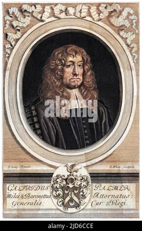 SIR GEOFFREY PALMER Royalist statesman, attorney- general to king Charles II. Colourised version of : 10171889       Date: 1598 - 1670 Stock Photo