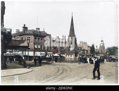 Station Square Harrogate North Yorkshire Colourised version of : 10195658       Date: 1907 Stock Photo