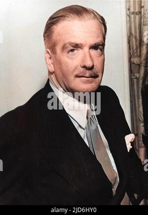 British politician, Sir Robert Anthony Eden, 1st Earl of Avon (1897-1977), pictured when he was Foreign Secretary. Colourised version of: 10232061       Date: Oct-51 Stock Photo