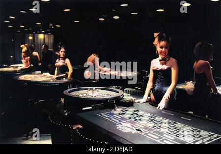 Bunny girls operate gaming tables at the Playboy Club in London which opened in 1966. Colourised version of: 10554594       Date: 1969 Stock Photo