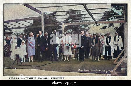 Royal visit to Holmfirth, West Yorkshire - August 8th 1927. Colourised version of: 10644699       Date: 1927 Stock Photo