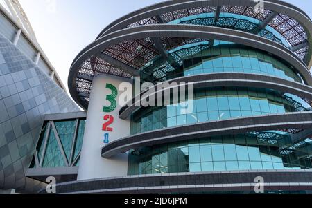 321 Museum, doha,qatar- june 06,2022 ; newly build sports museum in the aspire zone,doha, qatar. Stock Photo