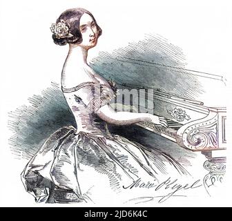 MARIE FELICITE DENISE MOCKE PLEYEL French pianist, member of a distinguished musical family who owned the Salle Pleyel etc. Colourised version of: 10172768       Date: 1811 - 1875 Stock Photo
