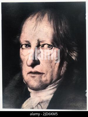 GEORG WILHELM FRIEDRICH HEGEL German philosopher Colourised version of: 10062888       Date: 1770 - 1830 Stock Photo
