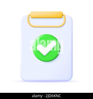 3D Paper Clipboard Holder with Checklist Symbol Stock Vector Image ...