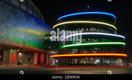 321 Museum, doha,qatar- june 06,2022 ; newly build sports museum in the aspire zone,doha, qatar. Stock Photo