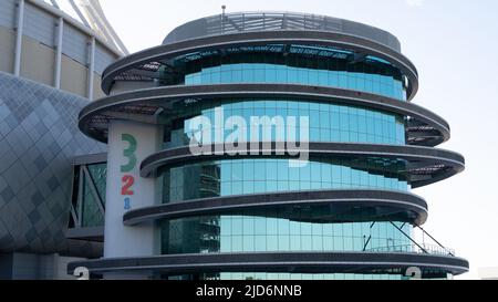 321 Museum, doha,qatar- june 06,2022 ; newly build sports museum in the aspire zone,doha, qatar. Stock Photo