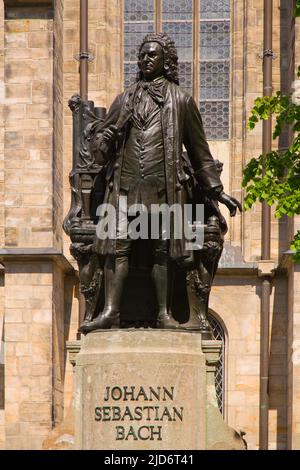 Germany, Saxony, Leipzig, Johann Sebastian Bach, statue, Stock Photo