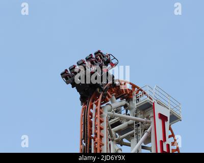Image of the Thunderbolt roller coaster in Coney Island. Stock Photo