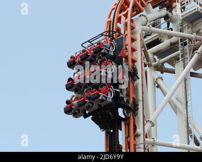 The Thunderbolt roller coaster thrill ride in Coney Island Brooklyn ...