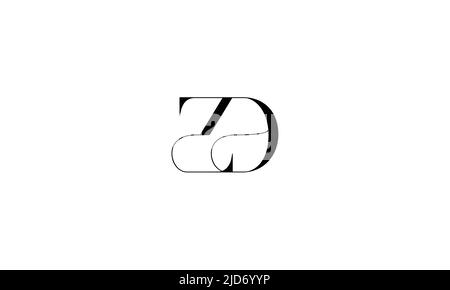 ZD, DZ Abstract Letters Logo Monogram Stock Vector