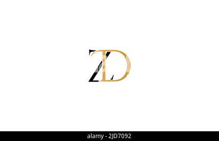 ZD, DZ Abstract Letters Logo Monogram Stock Vector