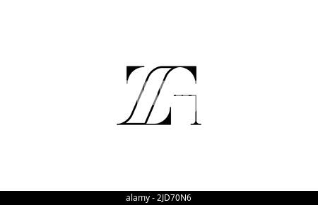 ZG, GZ Abstract Letters Logo Monogram Stock Vector