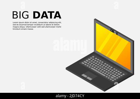Isometric vector set of computer laptop tablet pc and smart-phone. 3d devices on modern background. Stock Vector