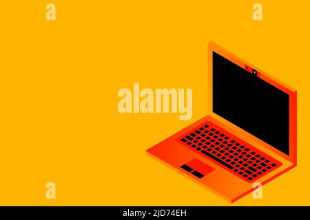 Isometric vector set of computer laptop tablet pc and smart-phone. 3d devices on modern background. Stock Vector