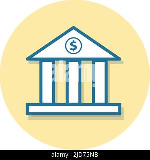 Colorful Bank icon, concept of economy, finance, lending, and business exchange Stock Vector