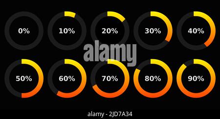 Abstract composition. Loading bar element icon. Creative web design download timer. Users completion indicator. White background, black cluster lines. Stock Vector