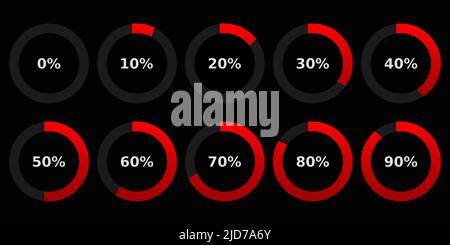 Abstract composition. Loading bar element icon. Creative web design download timer. Users completion indicator. White background, black cluster lines. Stock Vector