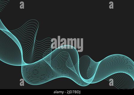 Abstract wave element for design. Digital frequency track equalizer. Stylized line art background. Vector illustration Stock Vector