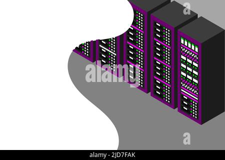 Isometric server equipment. Vector illustration Stock Vector Image ...