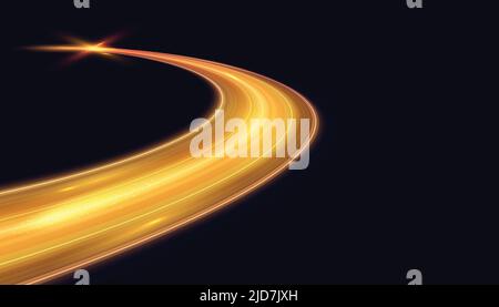 Modern abstract golden glow moving at high speed. Futuristic dynamic motion technology. Motion pattern for banner or poster design background idea. Stock Vector