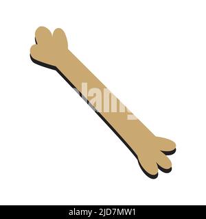 Dog Bone Cartoon Drawing Simple Design. Vector Illustration Isolated On White Background Stock Vector