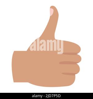 thumbs up a hand. success hand. on white background. vector. on white background Stock Vector