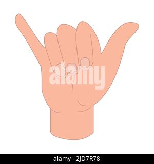 open finger in hand. vector illustration. on white background Stock Vector