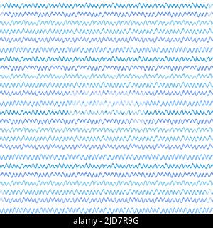 Seamless pattern with waves. Wavy hand drawn brush strokes on white. Blue grunge texture. Ocean water splashes flowing. Perfect as wrapping paper, wal Stock Vector