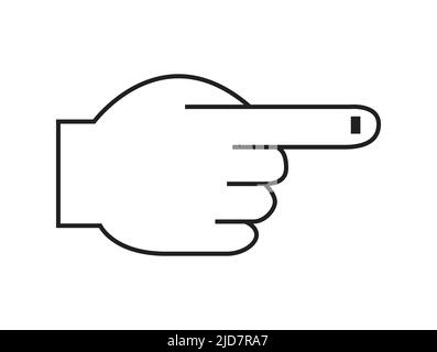 hand outline. Vector flat outline icon illustration isolated on white background. Stock Vector