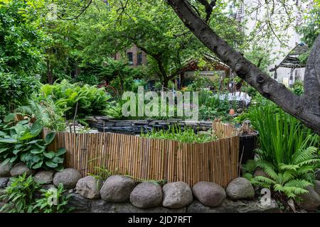 6th Street & Avenue B Community Garden in Alphabet City of Manhattan, New York City, United States of America Stock Photo