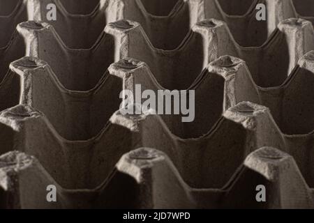 Abstract background. frame geometry. Egg packaging. Paper tray for domestic eggs. Beige and grey. Minimalism. Paper packaging egg carton Stock Photo