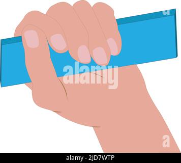 Rod in hand holding. vector illustration. on white background. hand sequence Stock Vector